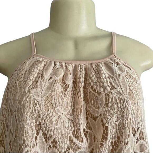 Love Fire Summer Top size XL with lace over layer and spaghetti straps. - Picture 3 of 9